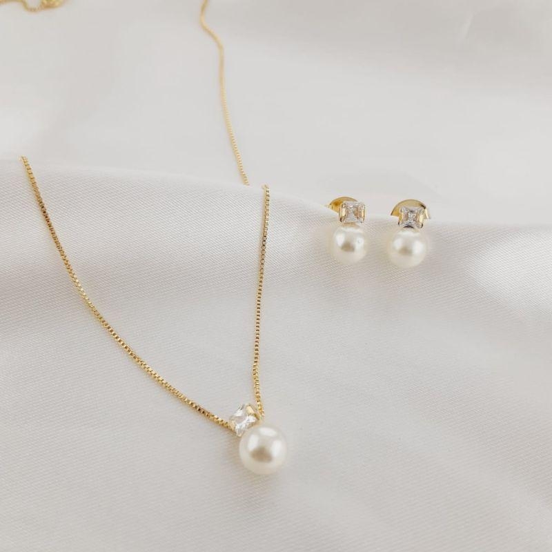 CONJUNTO OURO PEROLA 45 CM