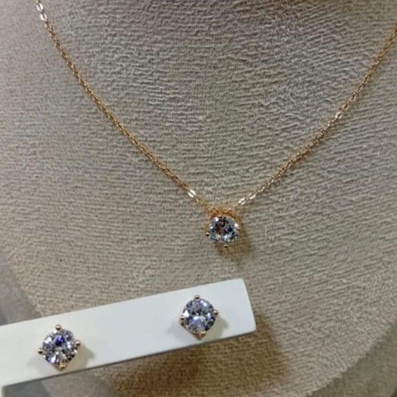 CONJUNTO OURO ZIRCONIA