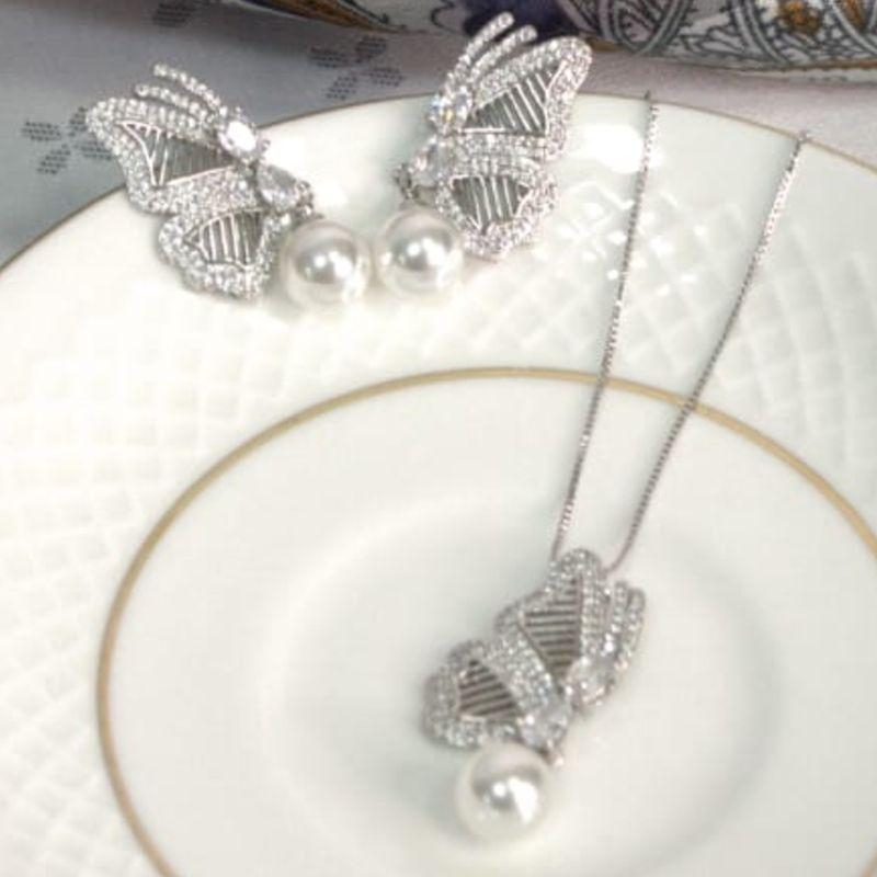 CONJUNTO RODIO LUXO BORBOLETA