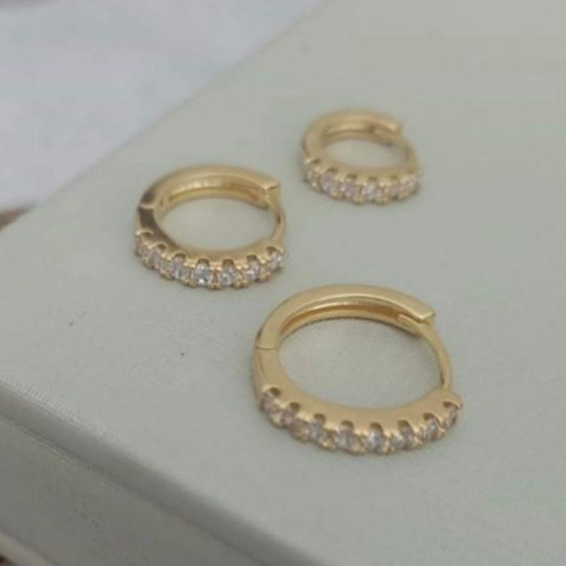 TRIO OURO ARGOLINHAS CRAVEJADAS
