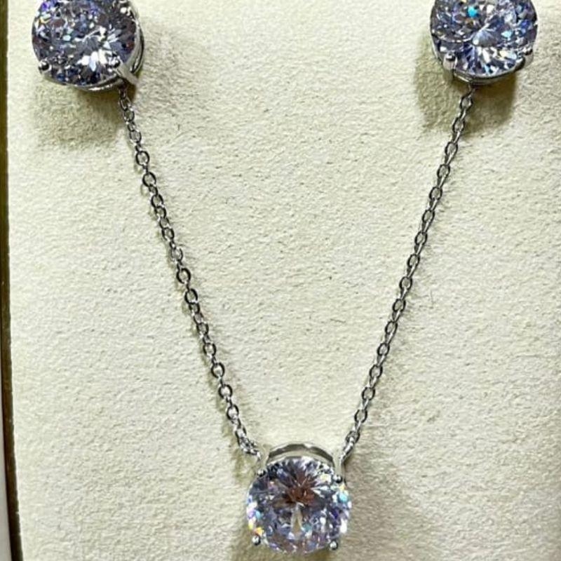 CONJUNTO CRISTAL RODIO 10MM
