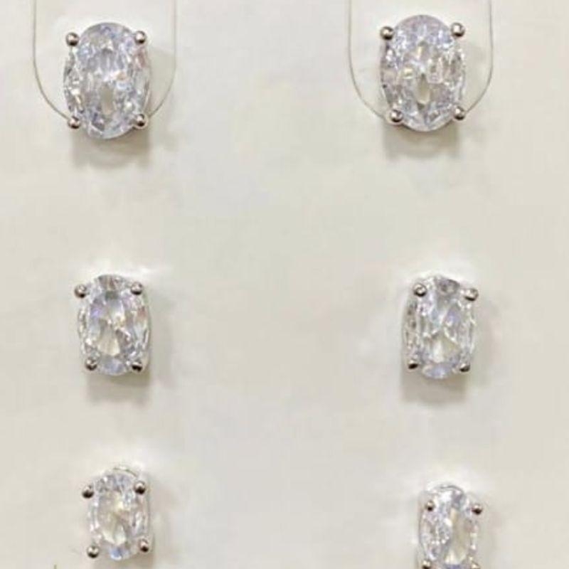 TRIO OVAL RODIO CRISTAL