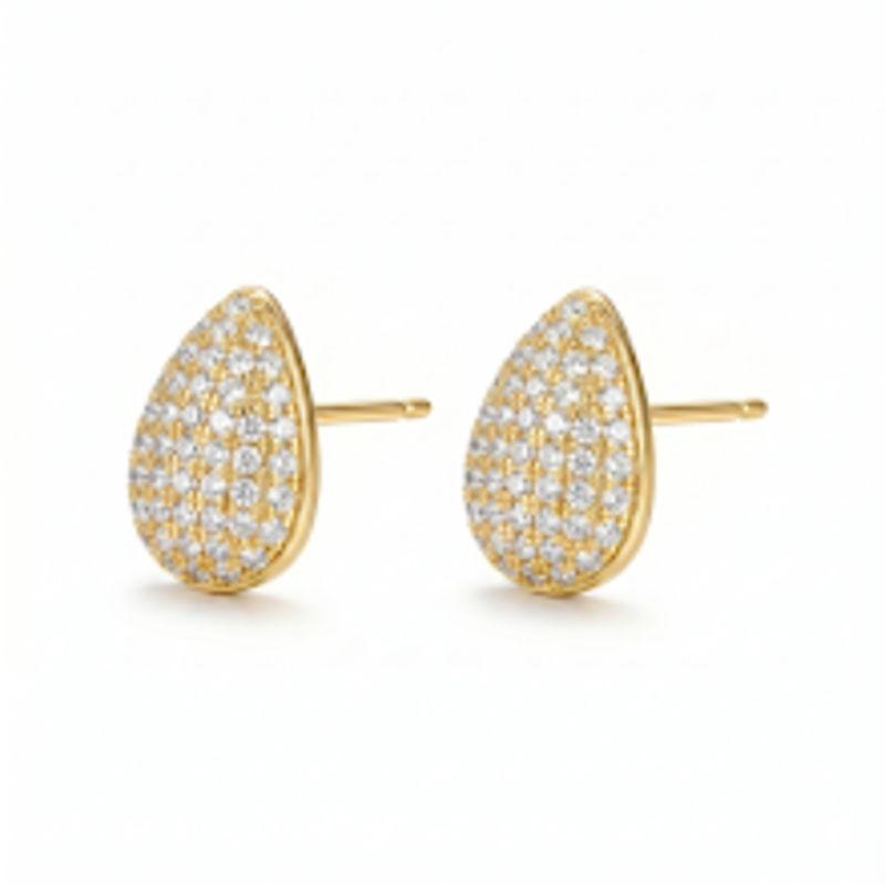 BRINCO OURO GOTINHA ZIRCONIA
