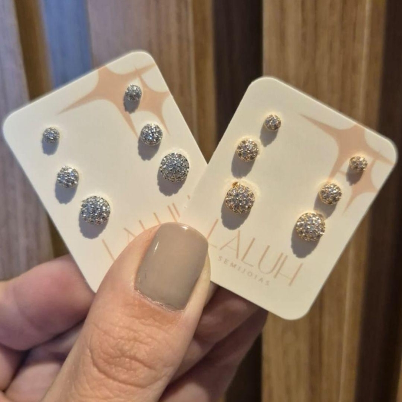 TRIO OURO ZIRCONIAS