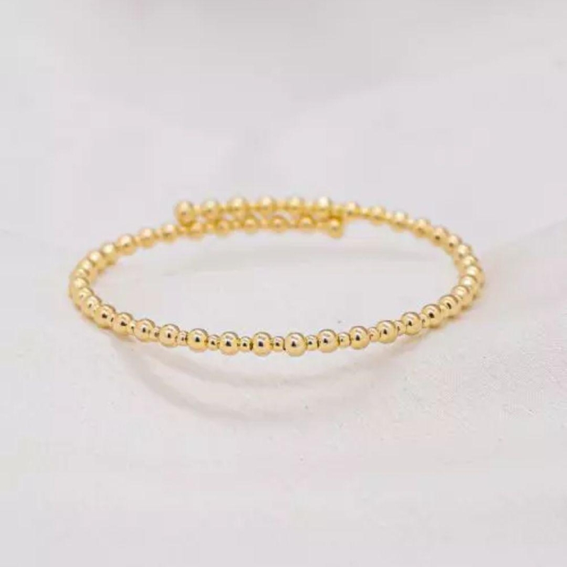 BRACELETE MINI ESFERAS AJUSTAVEL OURO