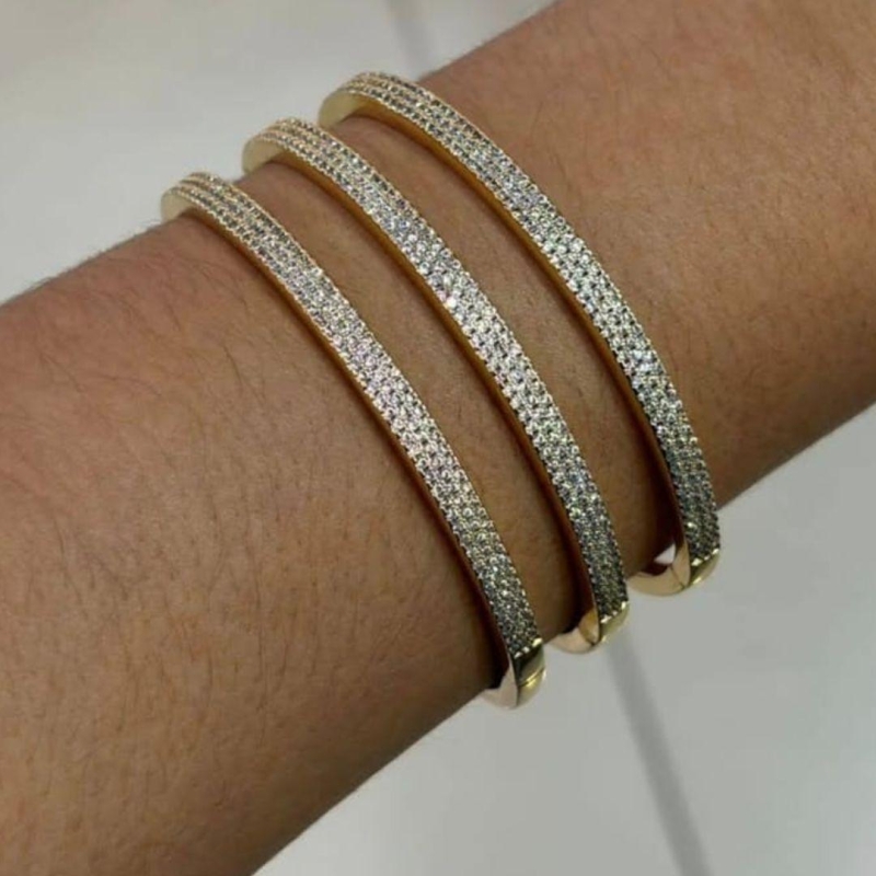 BRACELETE OURO CRAVEJADO UNIDADE