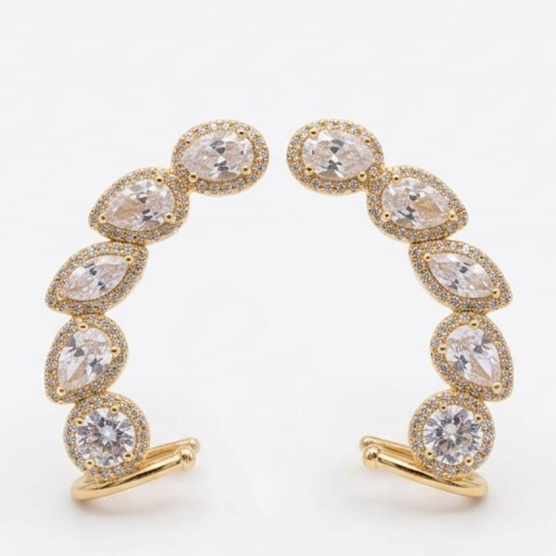 BRINCOR EARCUFF OURO ZIRCONIAS