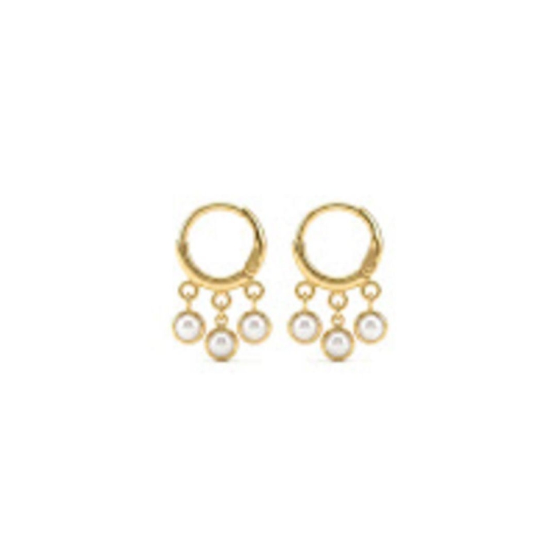 BRINCO ARGOLINHA PEROLAS INFANTIL OURO