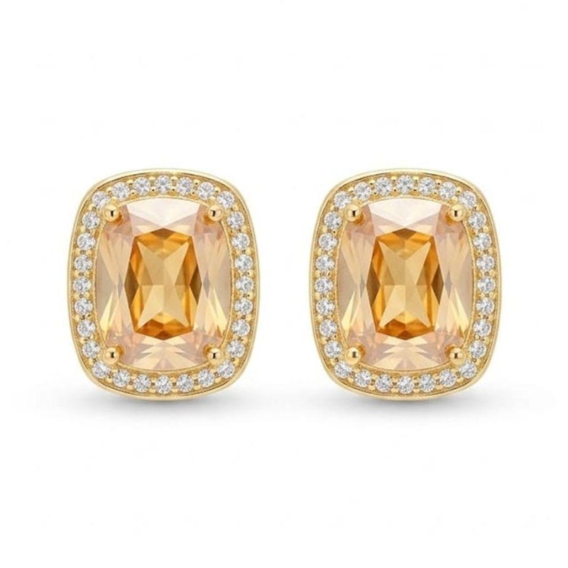 BRINCO OURO CHAMPANHE 7MM X 9MM