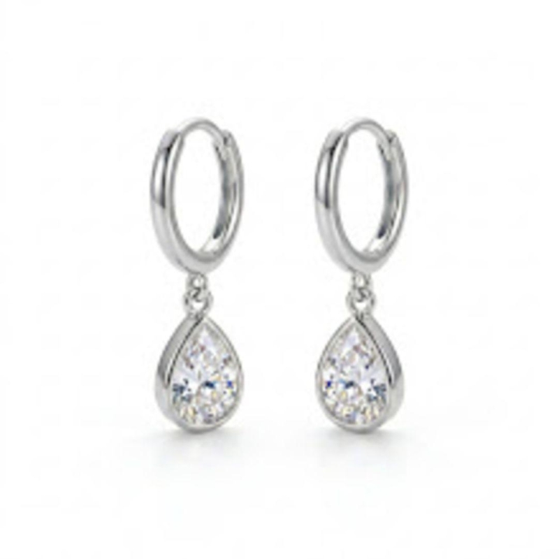 BRINCO RODIO ARGOLA GOTA ZIRCONIA G