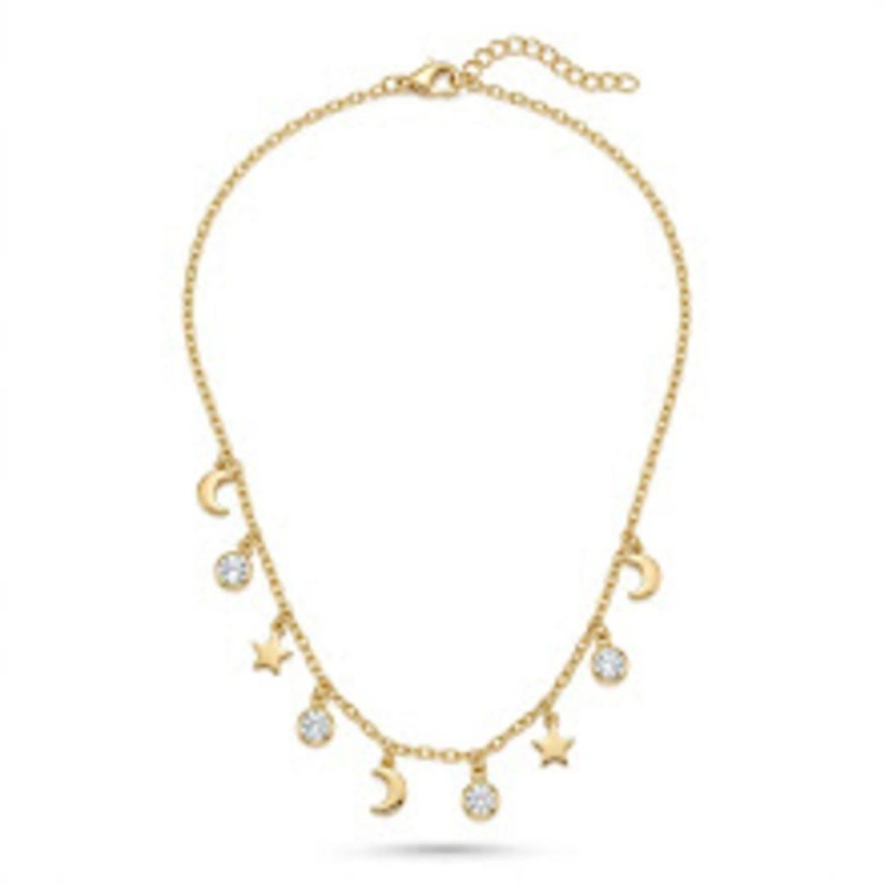 COLAR INFANTIL OURO CRISTAL PINGENTES