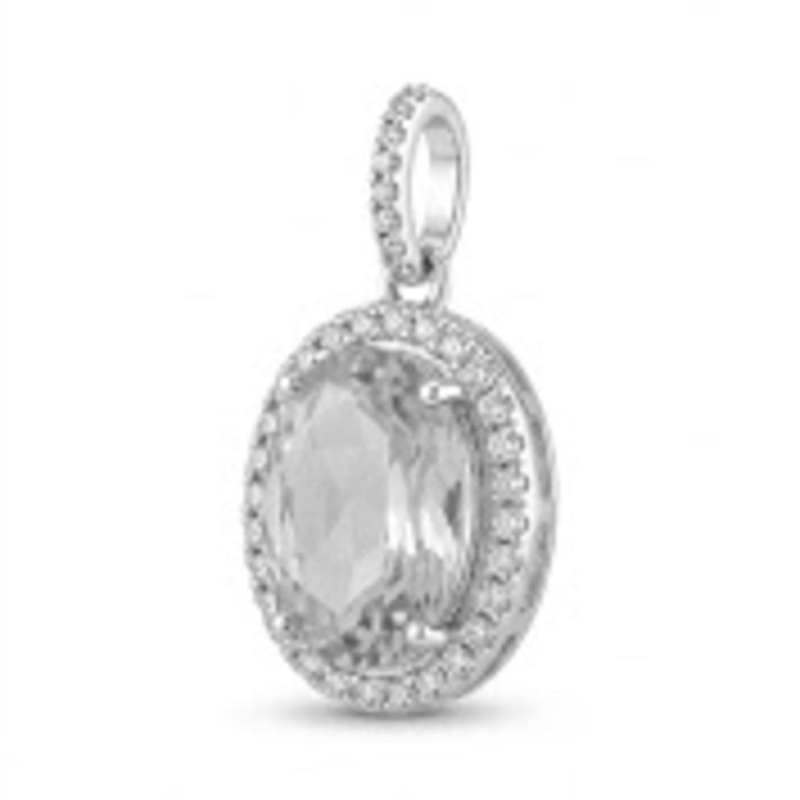 PINGENTE OVAL RODIO CRAVEJADO