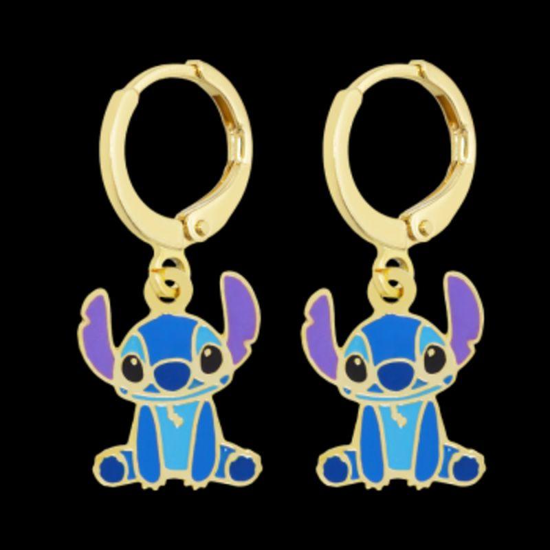 BRINCO ARGOLINHA INFANTIL STITCH OURO