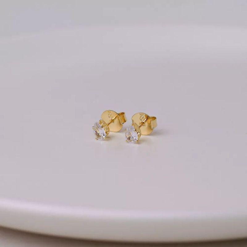 Brinco  Gotas Cravejadas 6MM