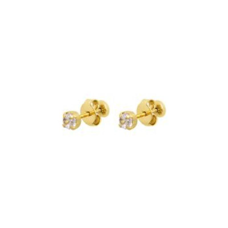 BRINCO INFANTIL MINI PONTO DE LUZ CRISTAL 3MM OURO