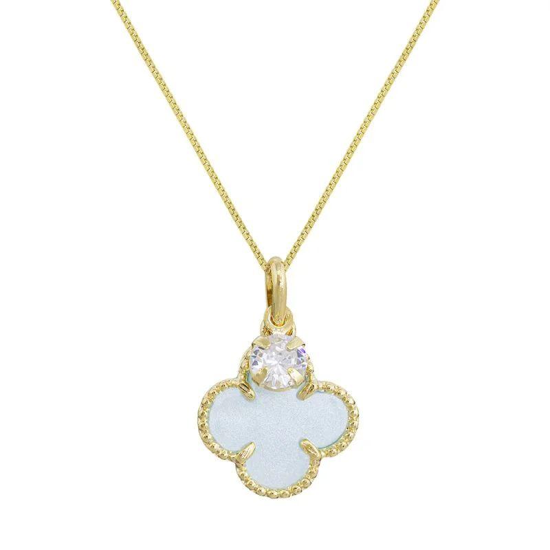 COLAR INFANTIL TREVO BANHADO EM OURO