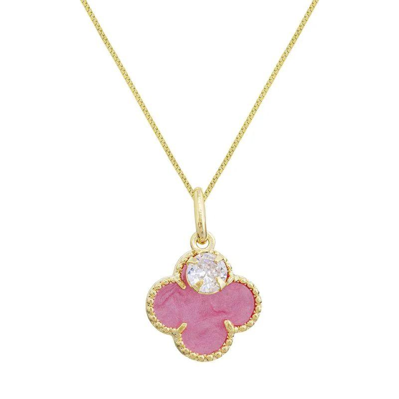 COLAR INFANTIL TREVO BANHADO EM OURO