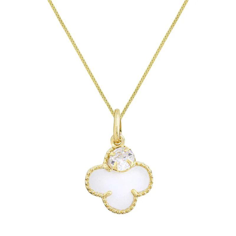 COLAR INFANTIL TREVO BANHADO EM OURO