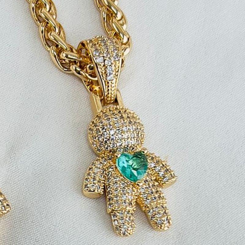 COLAR LUXO FILHO CRAVEJADO OURO
