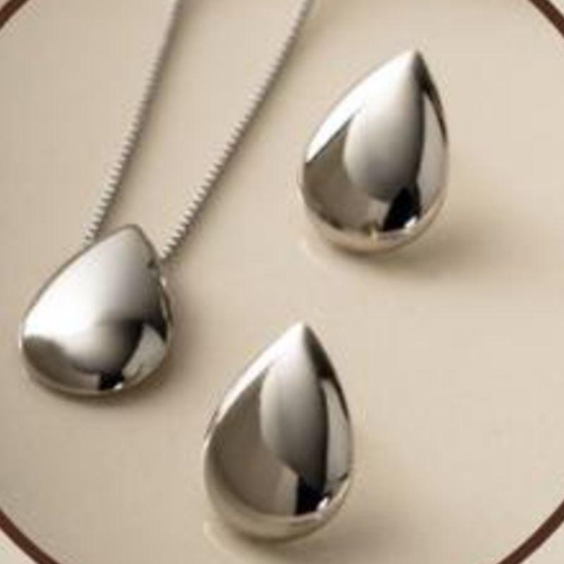 CONJUNTO LISO GOTA RODIO