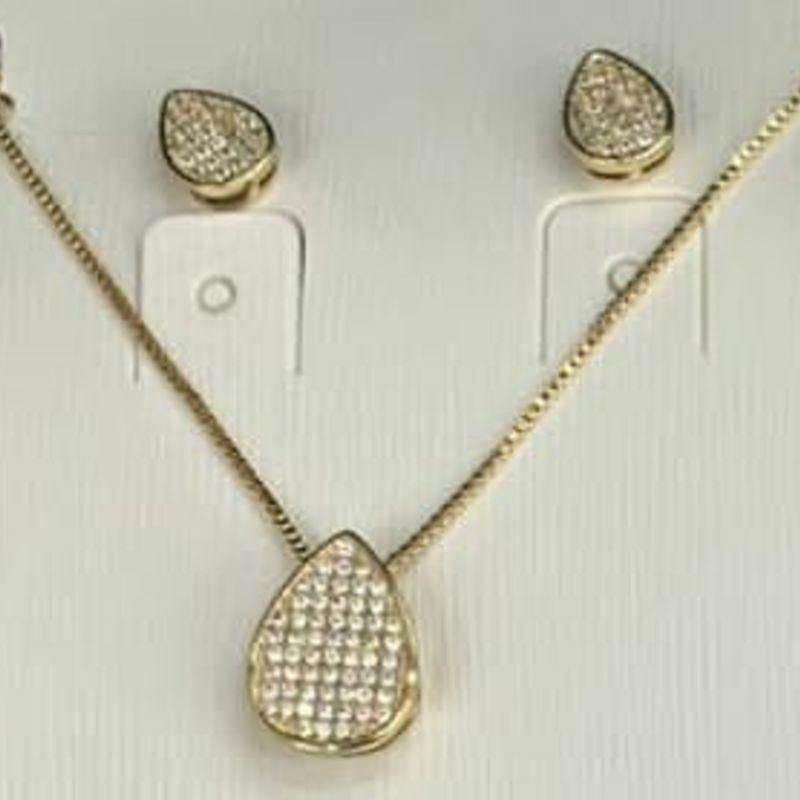 CONJUNTO OURO GOTA ZIRCONIAS