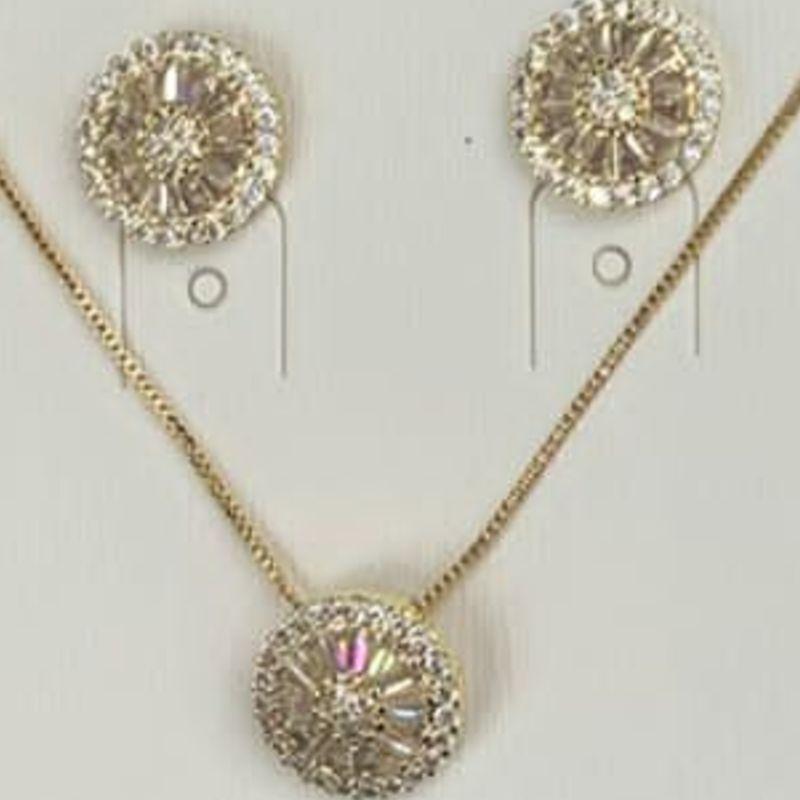 CONJUNTO OURO PIZZA P ZIRCONIAS