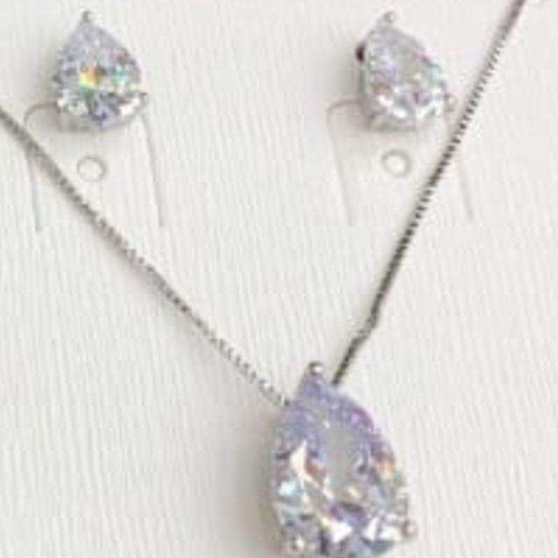 CONJUNTO RODIO GOTA ZIRCONIAS