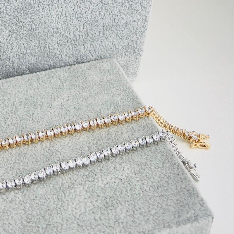 PULSEIRA RIVIERA FECHO JOIA ZIRCONIA OURO CRISTAL