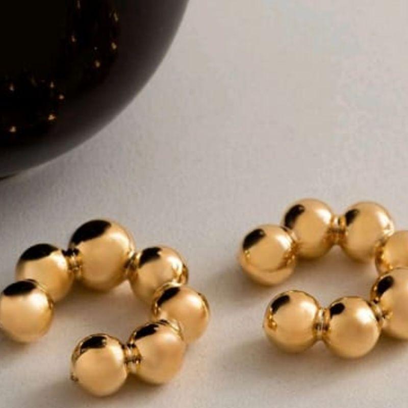 DUPLA PIERCING FAKE OURO ESFERAS MAXI