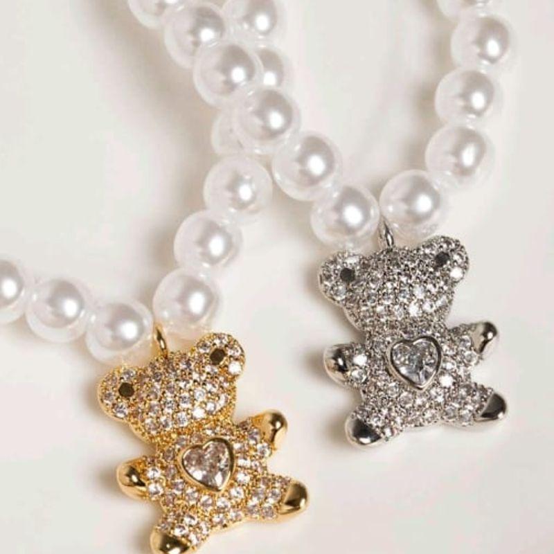 COLAR URSO PEROLA OURO
