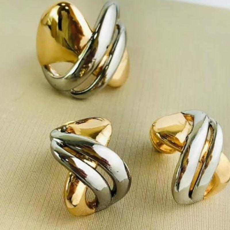 CONJUNTO BRINCO E ANEL DUO DE BANHOS