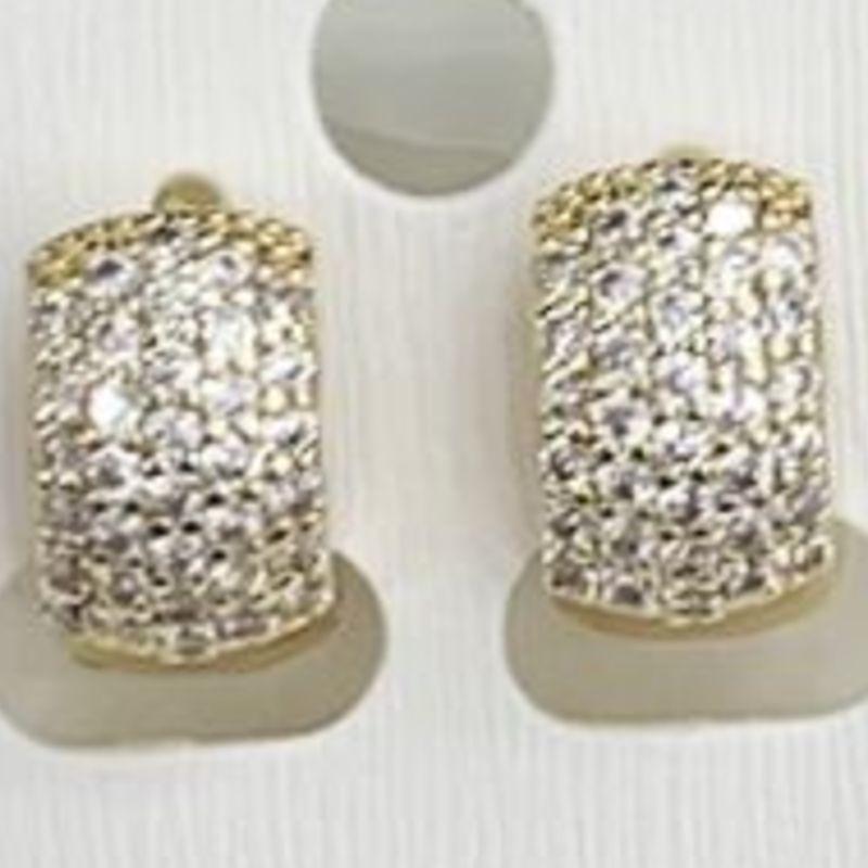 BRINCO OURO ARGOLA CRAVEJADA G