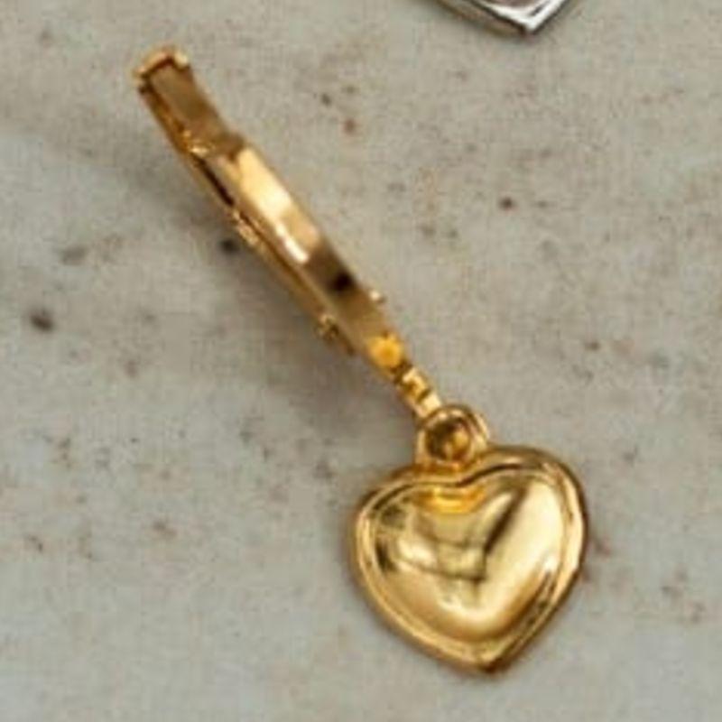 BRINCO OURO ARGOLINHA CORAÇÃO LISA