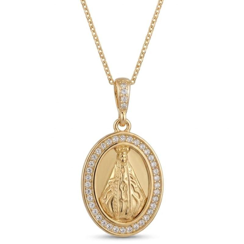 COLAR VENEZIANA C MEDALHA OVAL NOSSA SENHORA