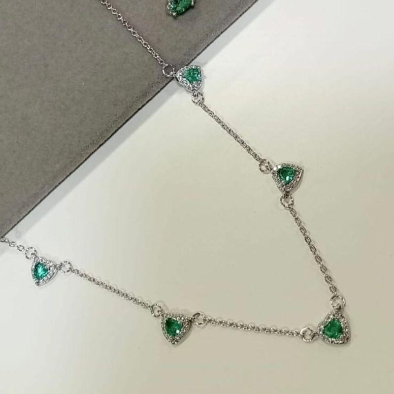 CONJUNTO RODIO CORAÇOES TURMALINA