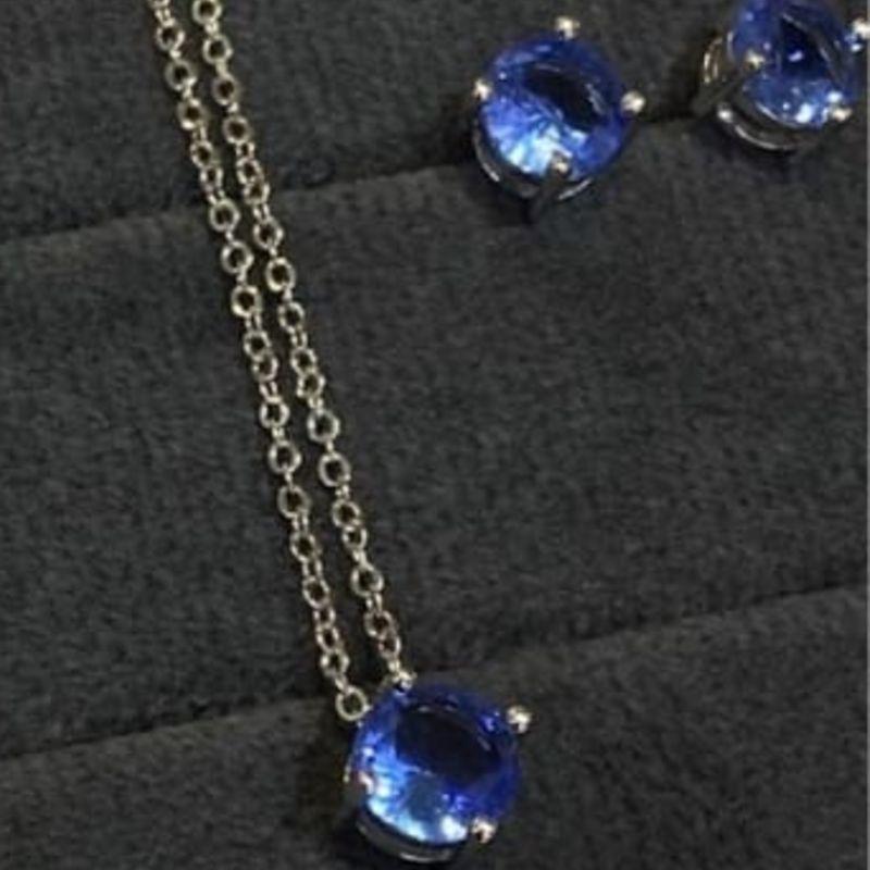 CONJUNTO TANZANITA PONTO DE LUZ 8MM