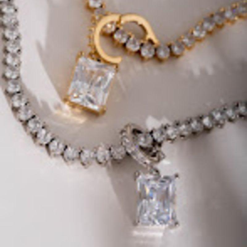 PINGENTE RODIO RETANGULAR P ZIRCONIA