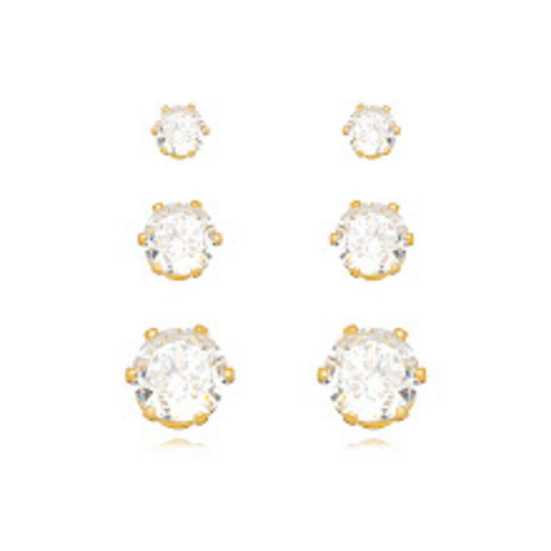 TRIO OURO ZIRCONIAS P