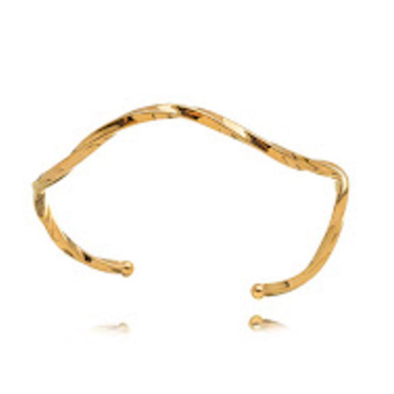 BRACELETE OURO TORCIDO ONDAS