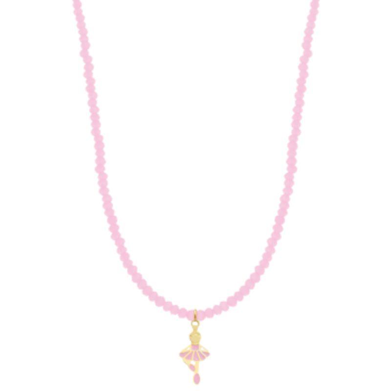 COLAR INFANTIL BAILARINA CRISTAIS ROSA