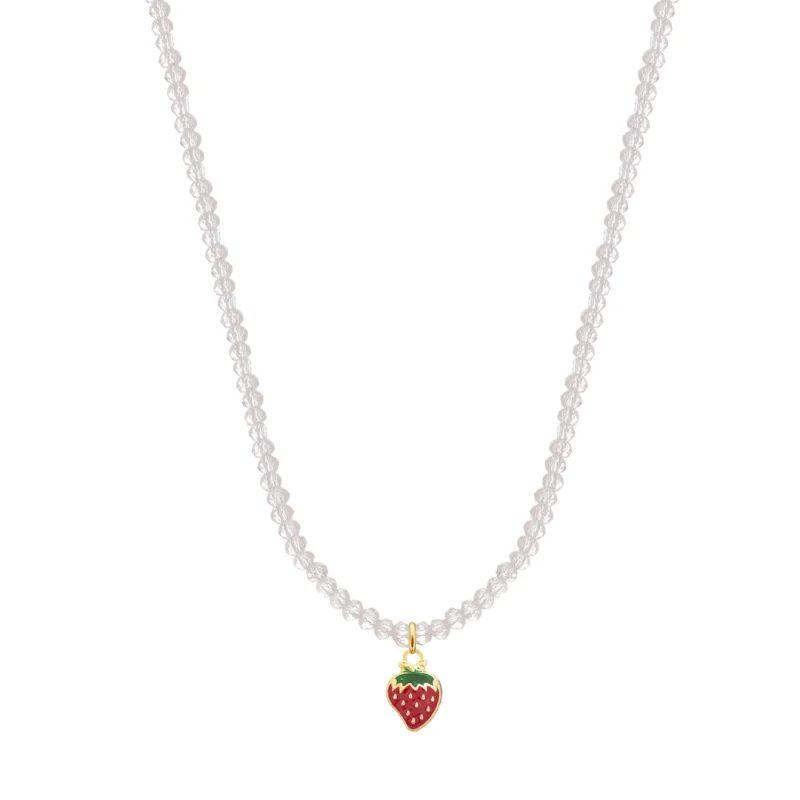 COLAR INFANTIL MORANGO CRISTAIS
