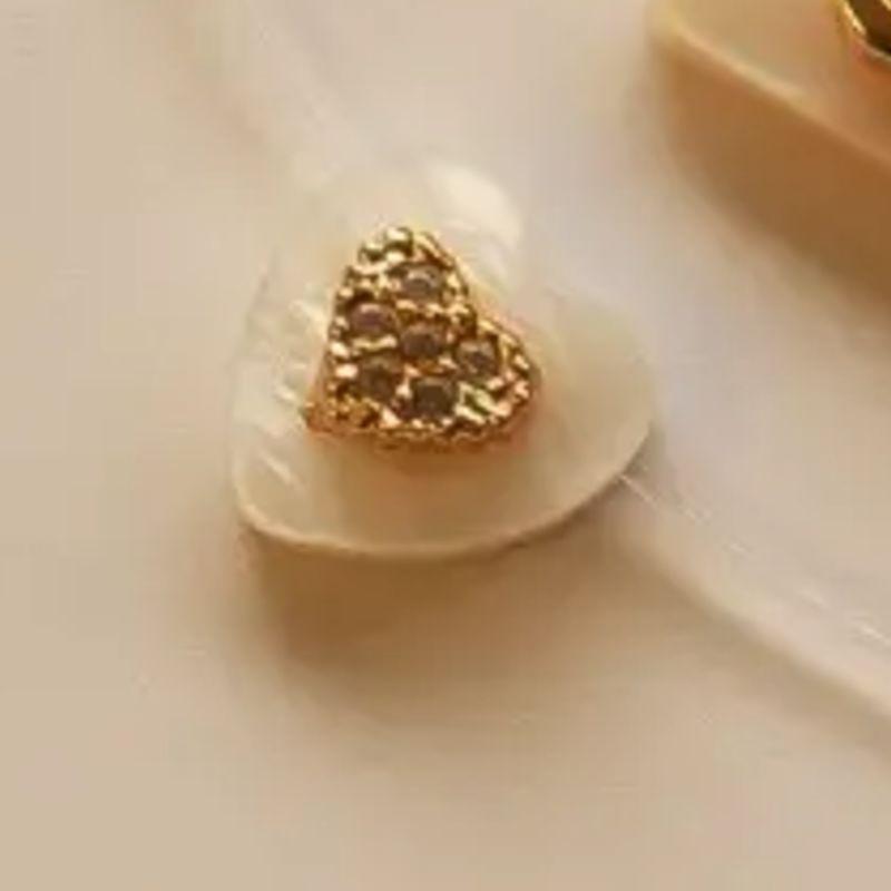 COLAR NYLON CORAÇÃO CRAVEJADO MADREPEROLA OURO
