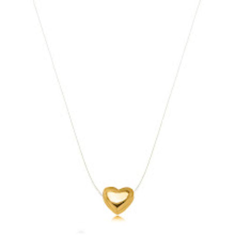 COLAR OURO CHOCKER NYLON CORAÇÃO