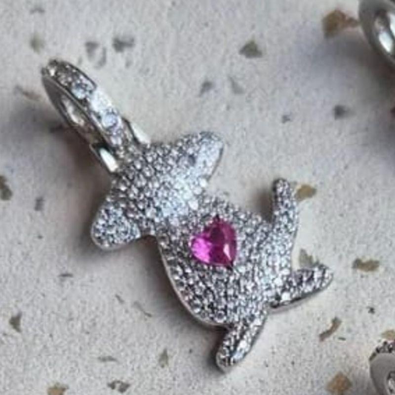 PINGENTE CACHORRO PINK RODIO