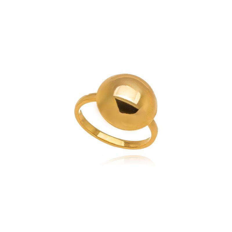 ANEL MEIA ESFERA OURO 14
