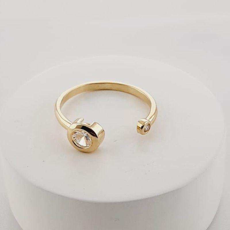 ANEL OURO ABERTO ZIRCONIA 21