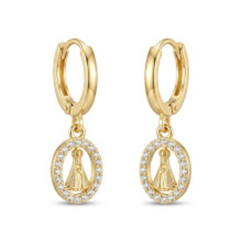 BRINCO ARGOLA OURO NOSSA SENHORA
