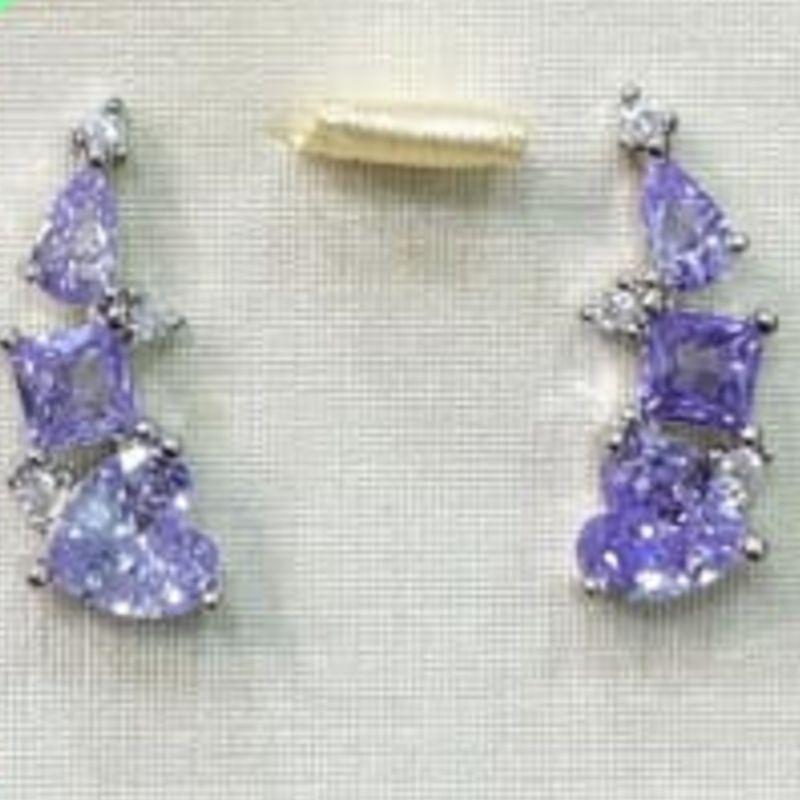 BRINCO LILAS LAVANDA RODIO
