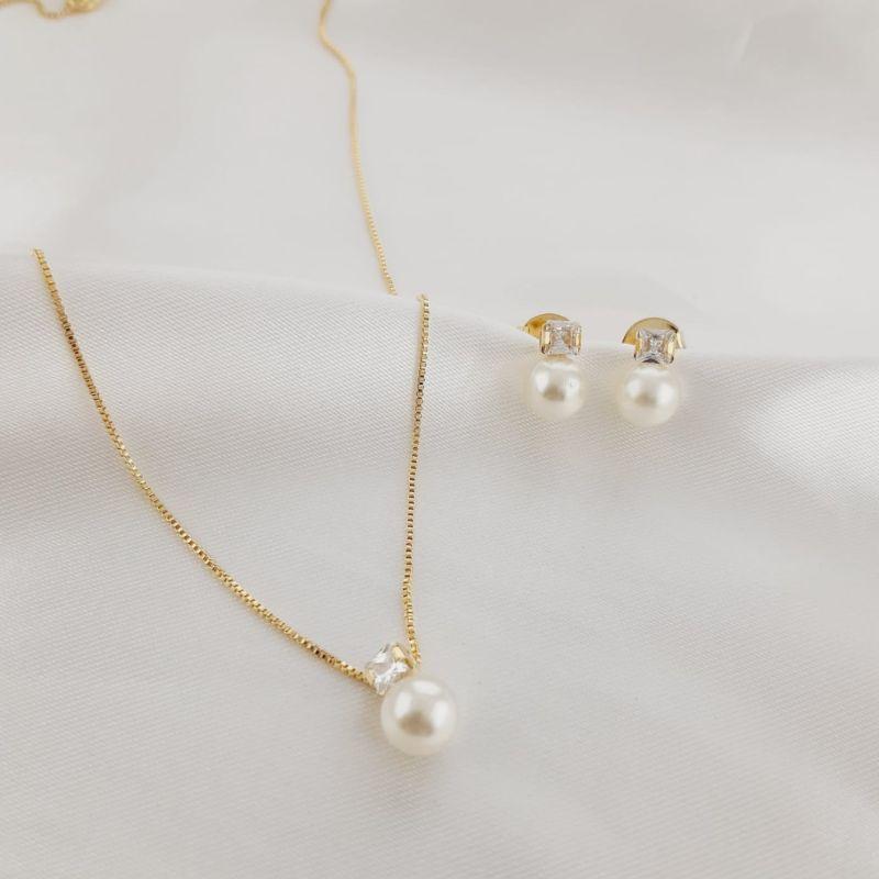 CONJUNTO OURO PEROLA 45 CM