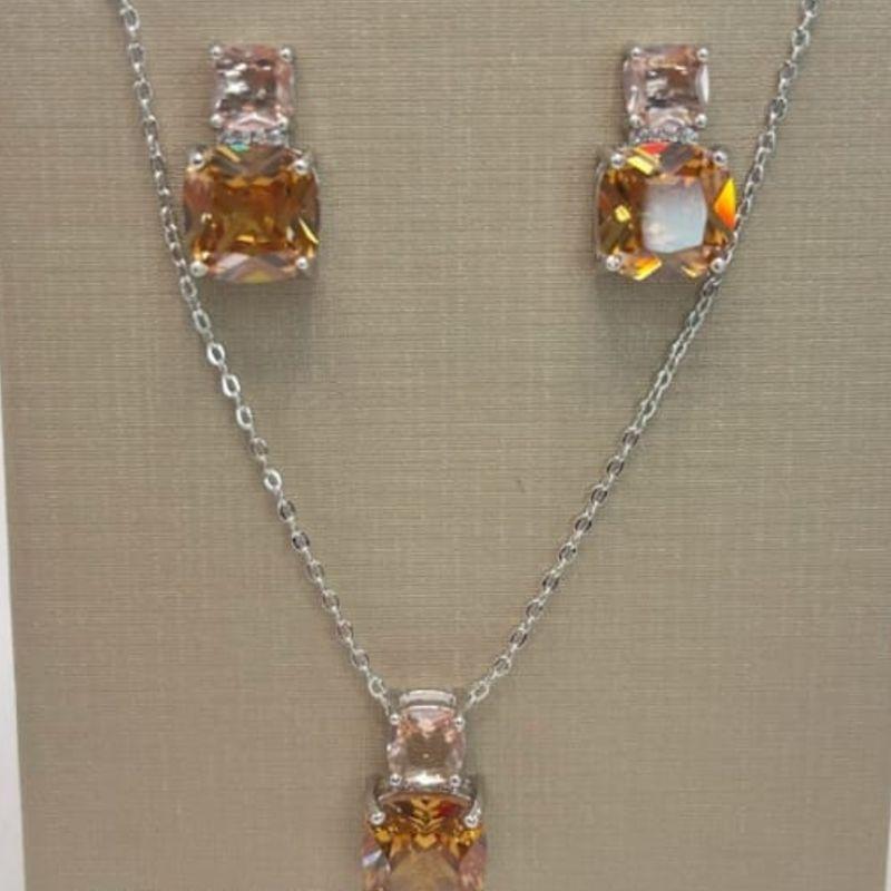 CONJUNTO RODIO CHAMPANHE E MOCHA MOUSSE